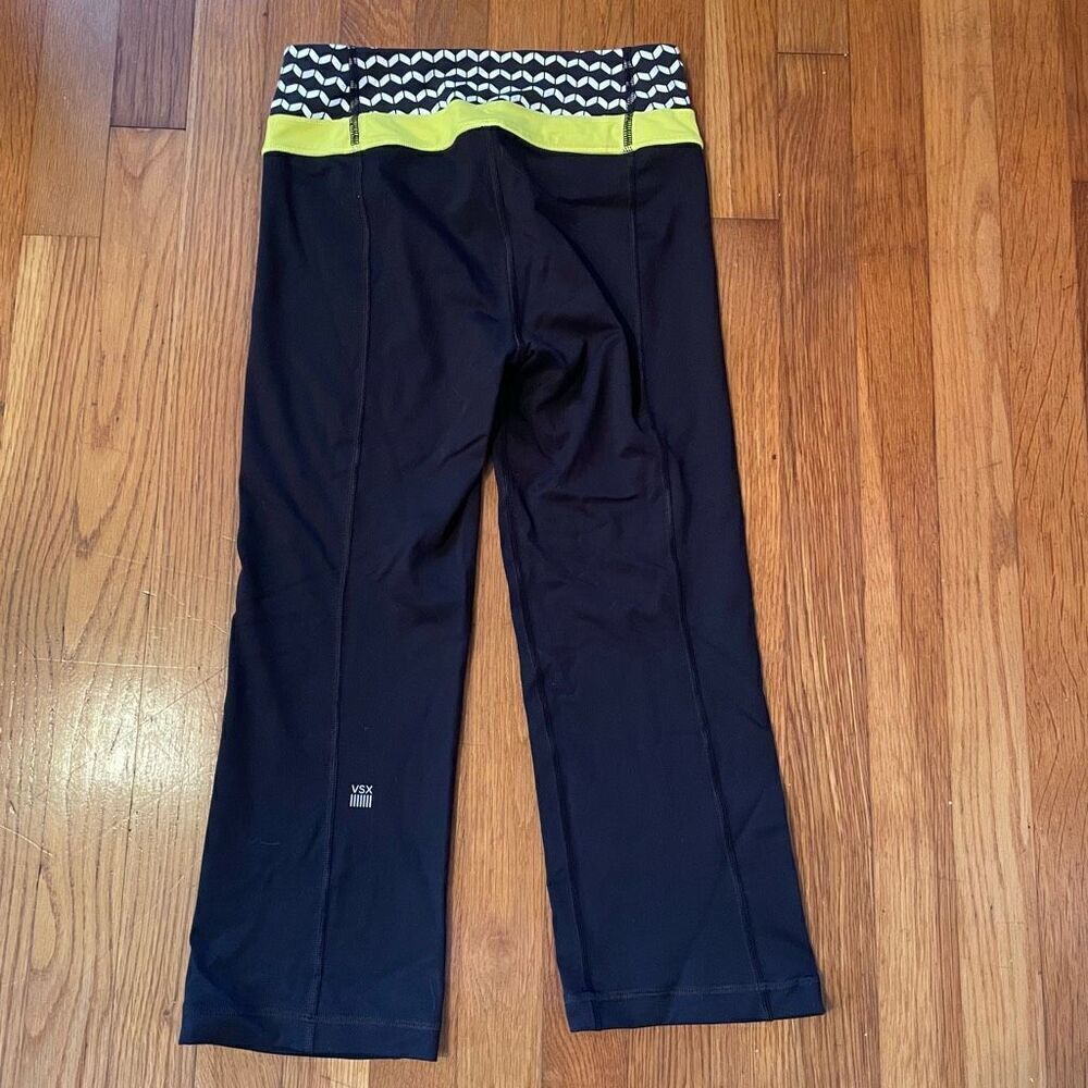 VSX | black neon yellow cropped leggings S - Picture 4 of 5